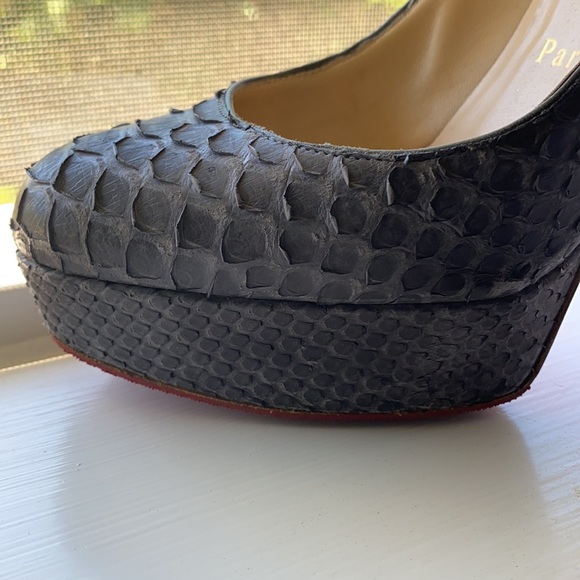 Bianca, Gray Python Christian Lounoutin Size 37 - Picture 5 of 7